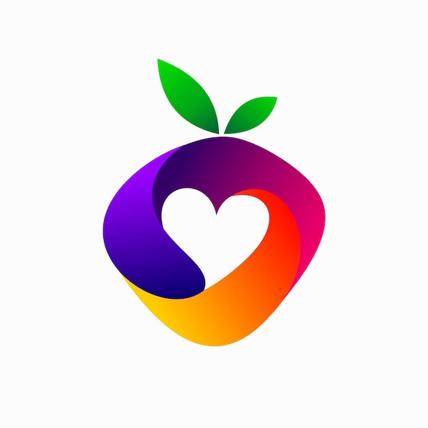 Logotipo de frutas frescas vetor de amantes de frutas