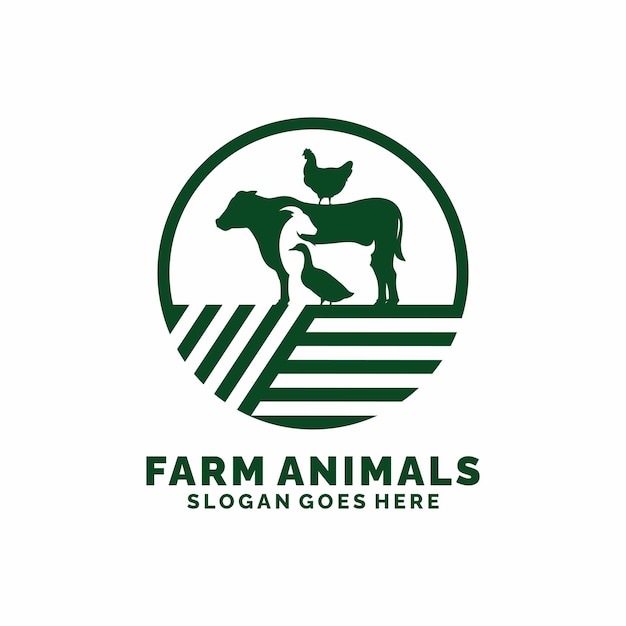 Logotipo de gado de animais de fazenda