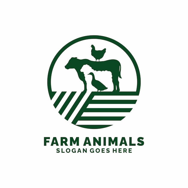 Logotipo de gado de animais de fazenda