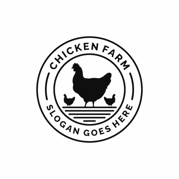 Logotipo de gado de fazenda de galinhas