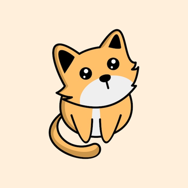 Logotipo de gato bonito de desenho minimalista simples