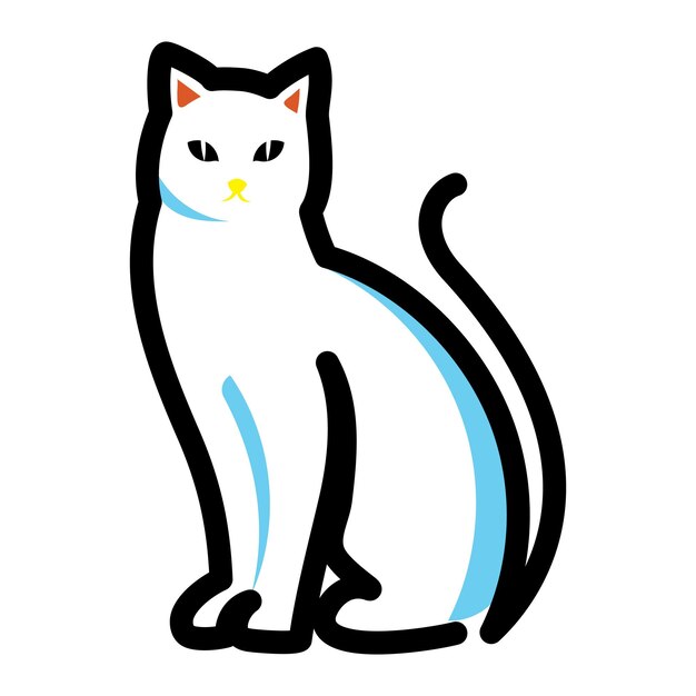 Logotipo de gato de arte de uma linha