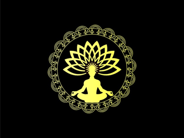 Vetor logotipo de geometria sagrada, logotipo de ioga, logotipo místico arte de vampiro, logotipo de arte de mandala