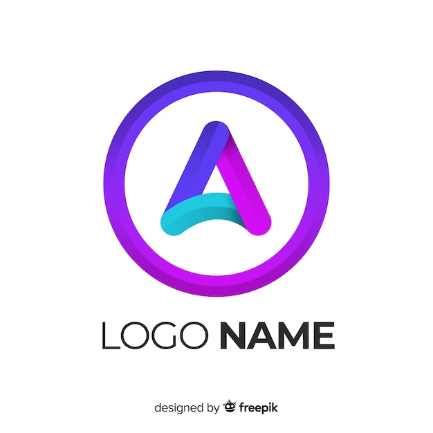 Logotipo de gradiente com forma abstrata