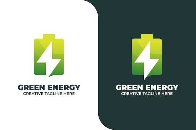 Logotipo de gradiente de bateria de energia verde