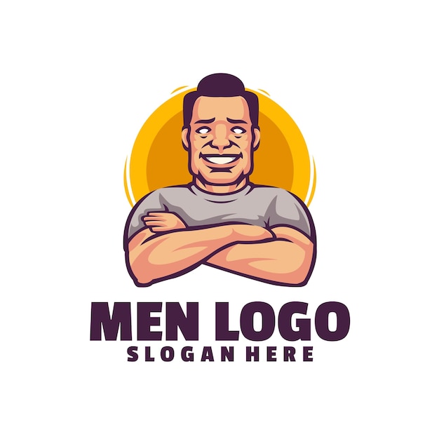 Logotipo de homens legais isolado no branco