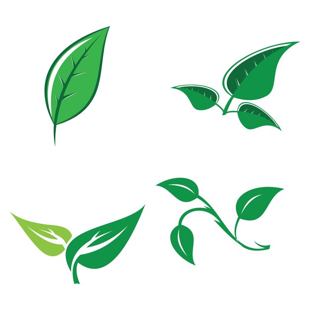 Logotipo de ícone de design de ilustração vetorial de folha