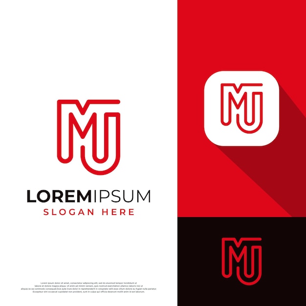 Logotipo de ícone de letra inicial mj único e moderno criativo e moderno