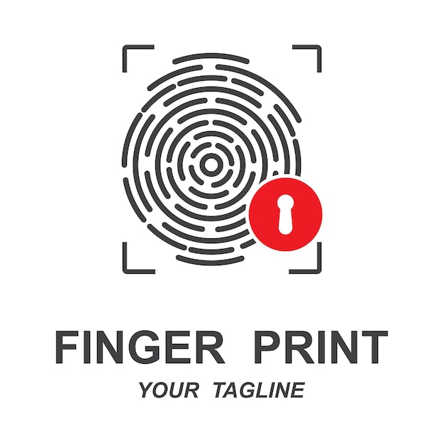 Logotipo de identificação de impressão digital com modelo de slogan