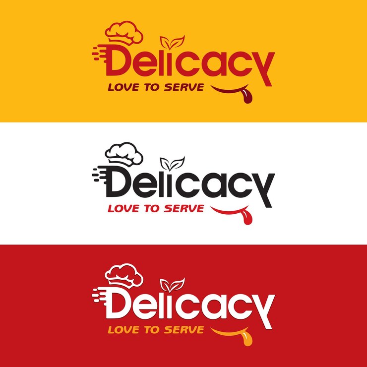 Vetor logotipo de iguarias para restaurantes ou qualquer comida que o business love servir é o slogan da empresa