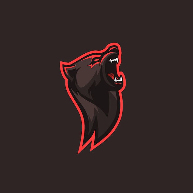 Vetor logotipo de illlustration de urso para o plantel de jogos