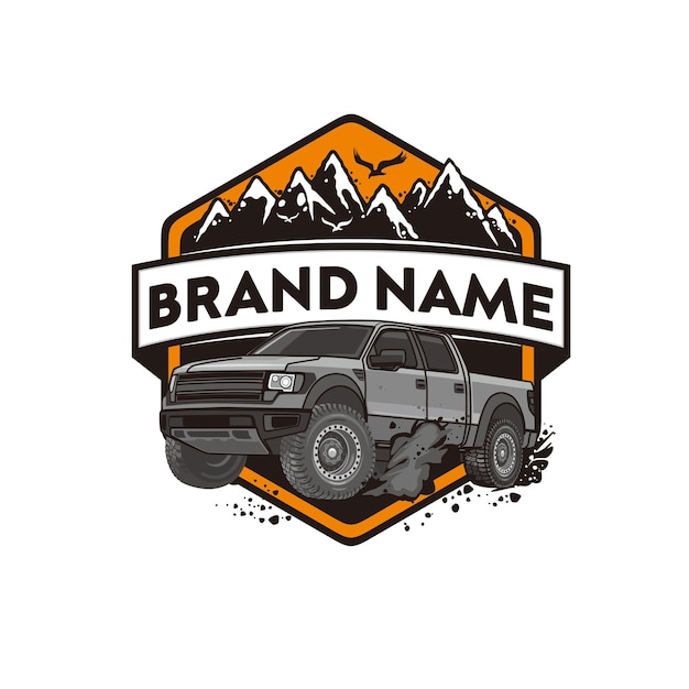 Vetor logotipo de ilustração de aventura de caminhão esportivo