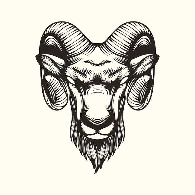 logotipo de ilustração de cabra
