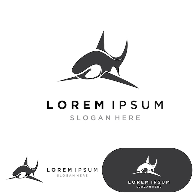 Logotipo de ilustração de tubarão