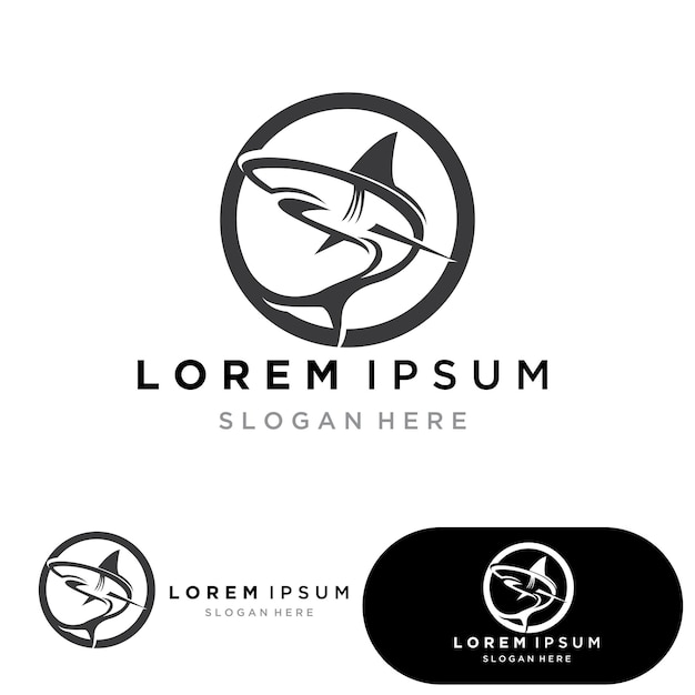 Logotipo de ilustração de tubarão