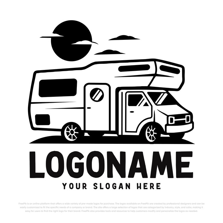 Vetor logotipo de ilustração de veículo de caravana