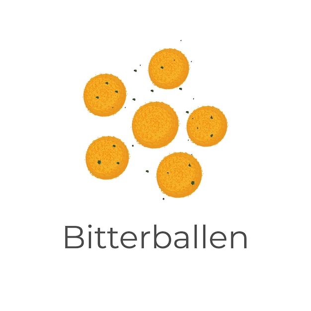 Vetor logotipo de ilustração holandesa bitterballen sobre fundo branco