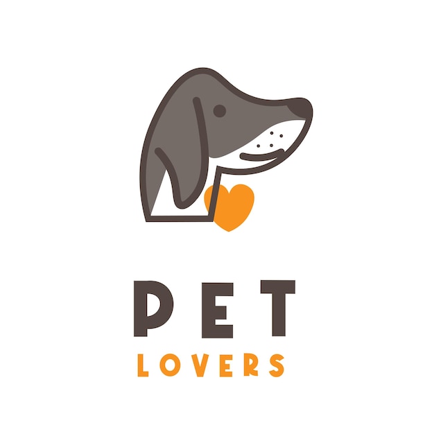 Logotipo de ilustração simples de amante de animais de estimação