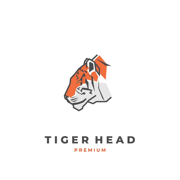 Logotipo de ilustração simples de cabeça de tigre