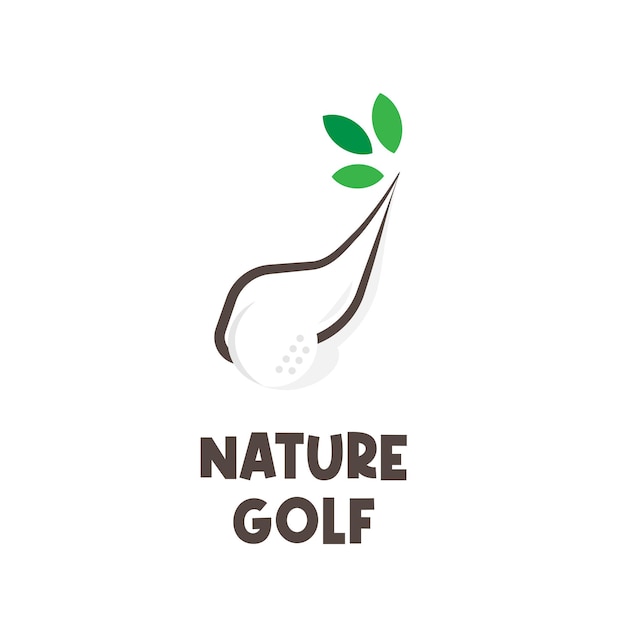 Logotipo de ilustração simples de golfe da natureza