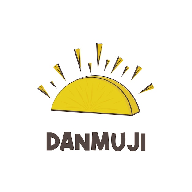 Logotipo de ilustração simples de rabanete amarelo em conserva coreano danmuji takuan