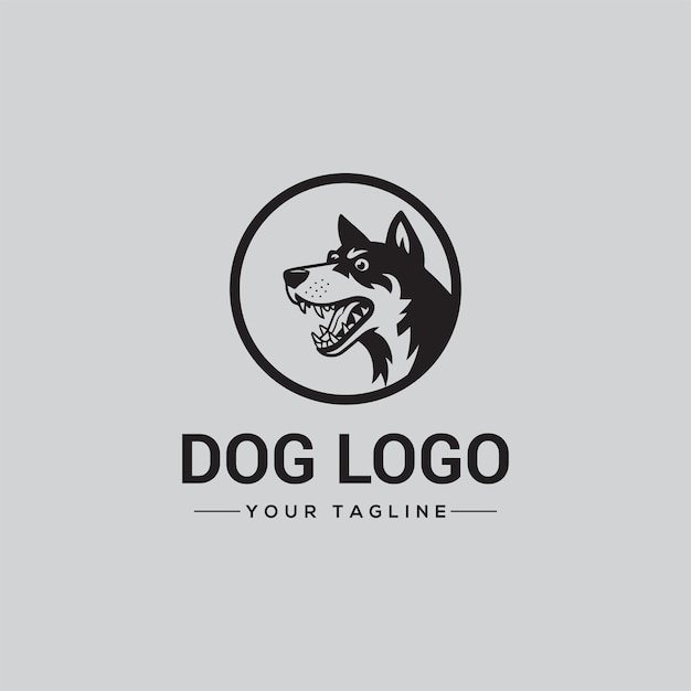 Logotipo de ilustração vetorial de cão Arte de cão Desenho de cão
