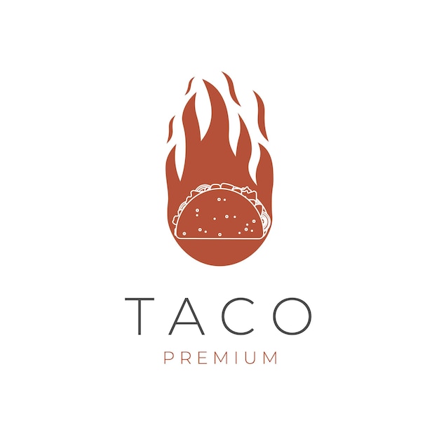 Logotipo de Ilustração Vetorial de Taco de Fogo