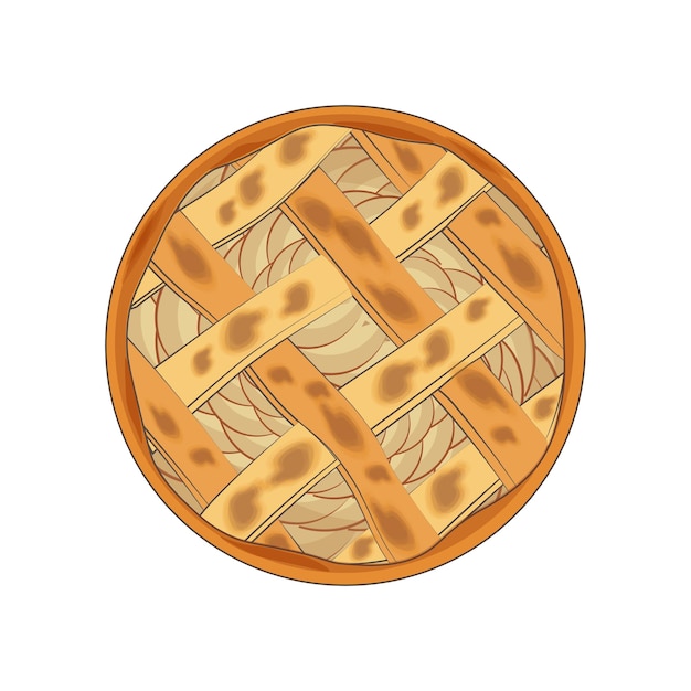 Vetor logotipo de ilustração vetorial de tarte de maçã plana