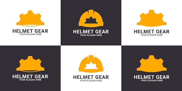 Logotipo de inspiração de equipamento de capacete para trabalhador de segurança