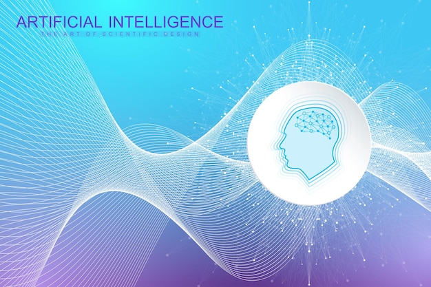 Logotipo de inteligência artificial inteligência artificial e conceito de aprendizado de máquina símbolo vetorial ai n