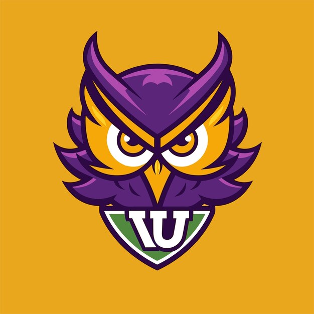 Vetor logotipo de jogo de design de coruja esport gaming teams angry owl mascot head