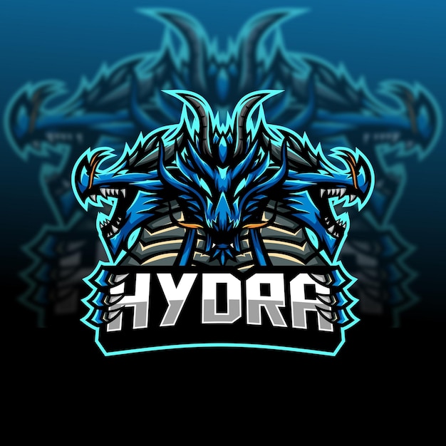 Logotipo de jogo esportivo do mascote do dragão hydra