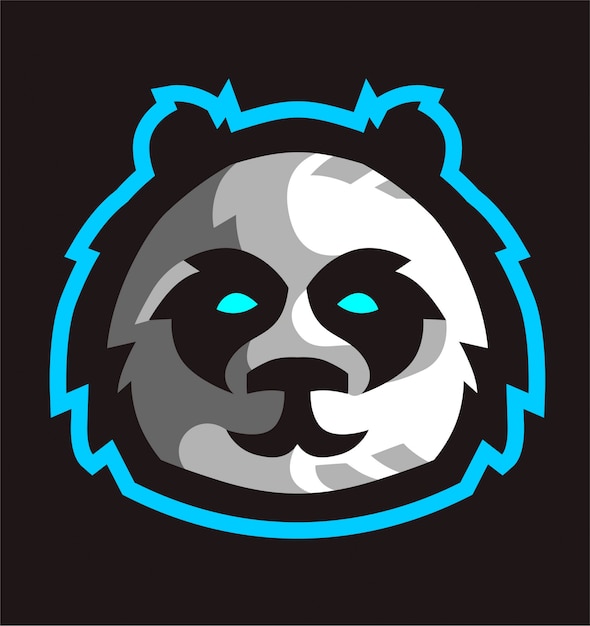 Logotipo de jogos mascote cabeça panda