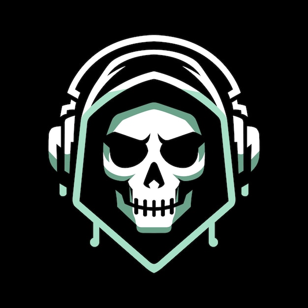 Vetor logotipo de jogos skull hacker logotipo de esportes gamerd