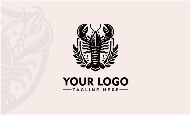 Logotipo de lagosta vintage vector desenho único para identidade empresarial símbolo de lagosta premium para marca