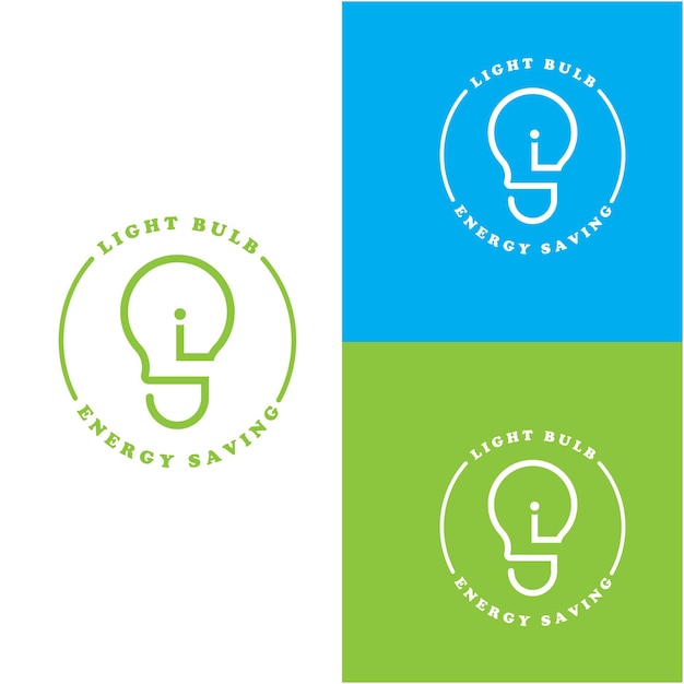 Vetor logotipo de lâmpada criativa e vetor com modelo de slogan