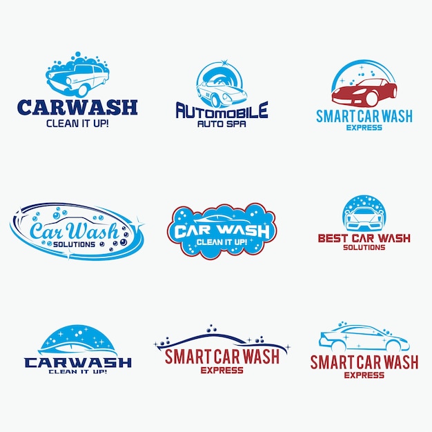 Vetor logotipo de lavagem de carros