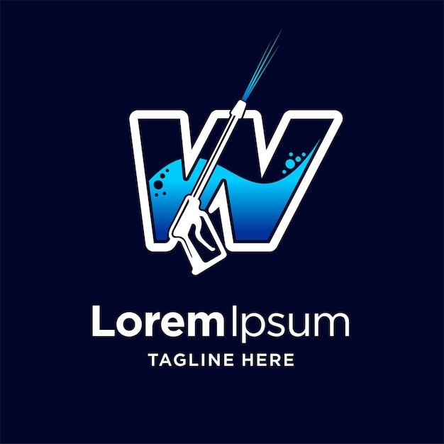 Logotipo de lavagem de energia com conceito de letra w