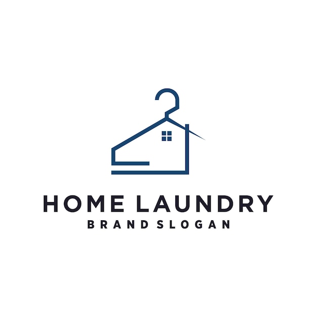 Logotipo de lavandaria vetorial com elemento criativo de estilo vetorial premium