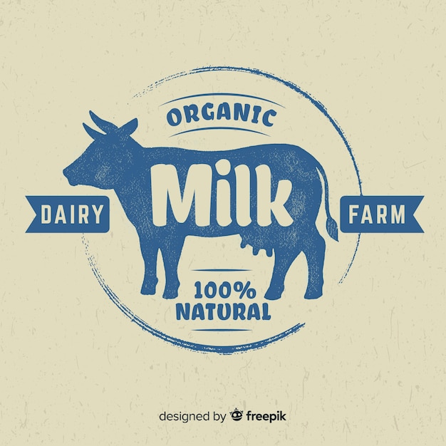 Logotipo de leite de silhueta de vaca