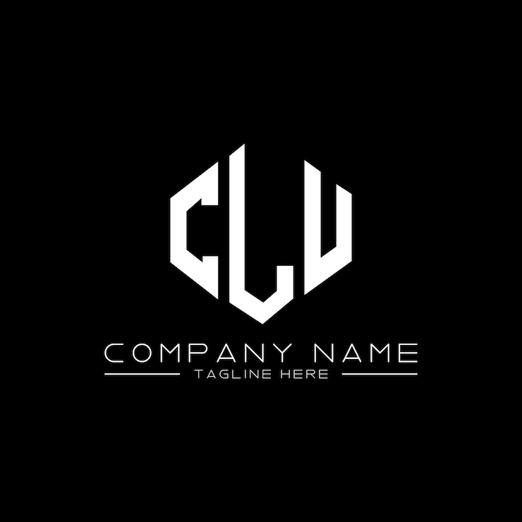 Vetor logotipo de letra clu com forma de polígono clu polígono e forma de cubo design de logotipo clu hexágono modelo de logotipo vetorial cores brancas e pretas clu monograma logotipo de negócios e imóveis