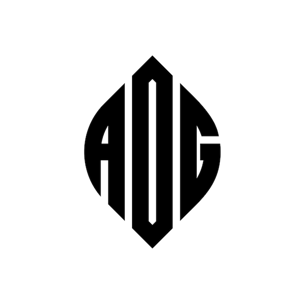 Vetor logotipo de letra de círculo aog com forma de círculo e elipse aog letras de elipse com estilo tipográfico as três iniciais formam um logotipo de círculos aog emblema de círculo monograma abstrato letra marca vetor