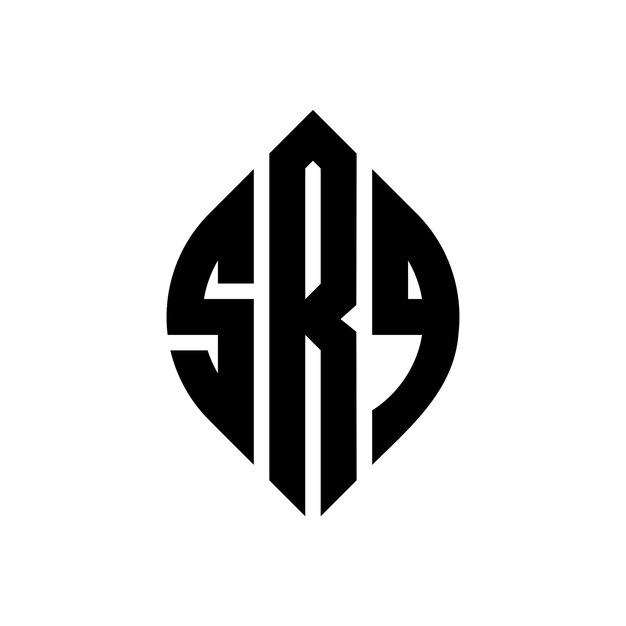 Vetor logotipo de letra de círculo srq com forma de círculo e elipse letras de elipse srq com estilo tipográfico as três iniciais formam um logotipo de círculos srq círculo emblema monograma abstrato letra marca vector