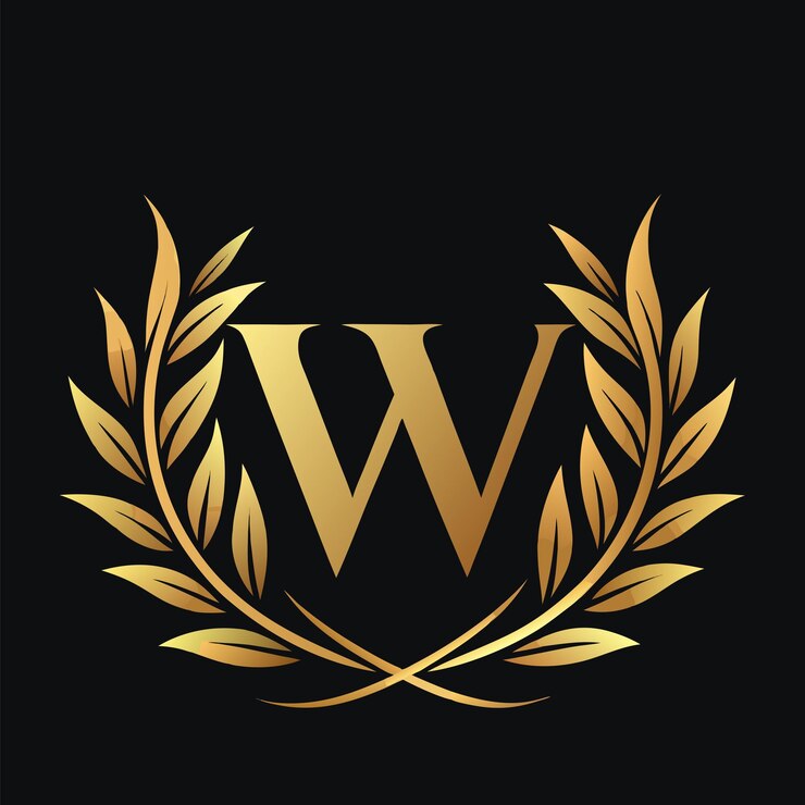 Vetor logotipo de letra de luxo w
