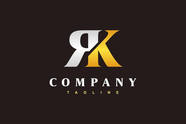 Vetor logotipo de letra de monograma de luxo rk