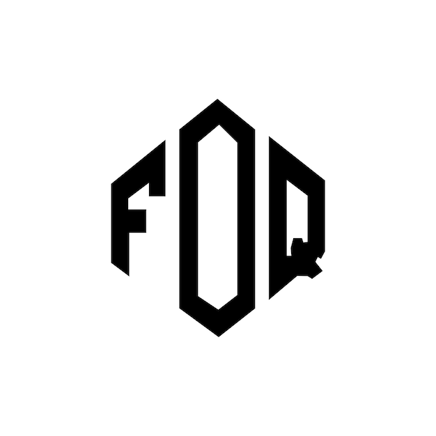 Logotipo de letra foq com forma de polígono foq polígono e forma de cubo design de logotipo foq hexágono modelo de logotipo vetorial cores branco e preto foq monograma logotipo de negócios e imóveis