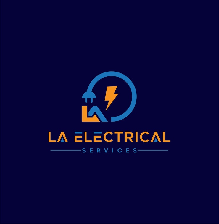 Vetor logotipo de letra la com design de logotipo da empresa elétrica com vetor