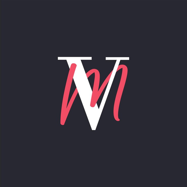 Vetor logotipo de letra vm combinado perfeitamente iniciais desenho de logotipo de carta vm