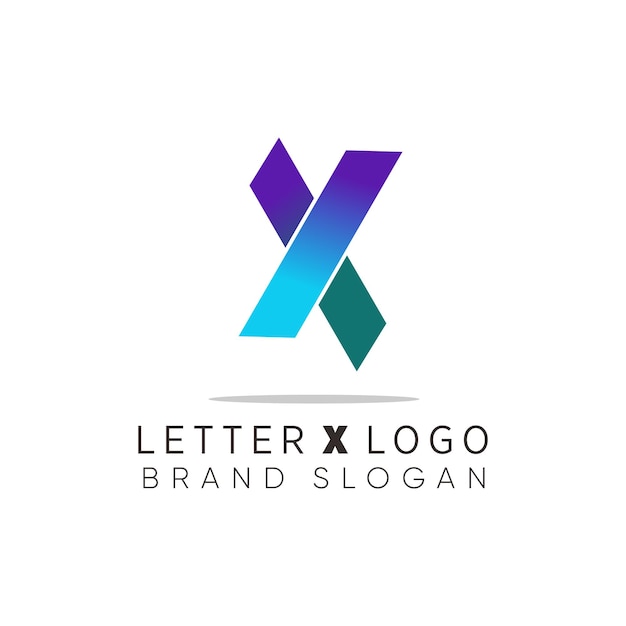 Logotipo de letra X com design simples e elegante de estilo premium