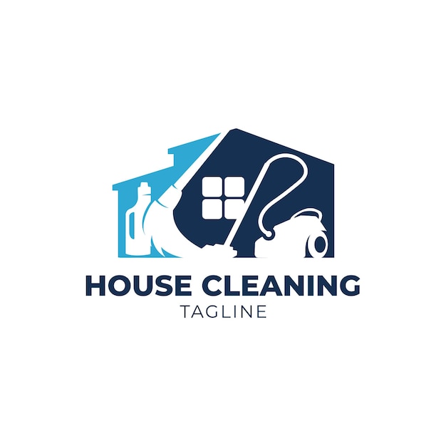 Vetor logótipo de limpeza doméstica adequado para serviços de limpeza imobiliária